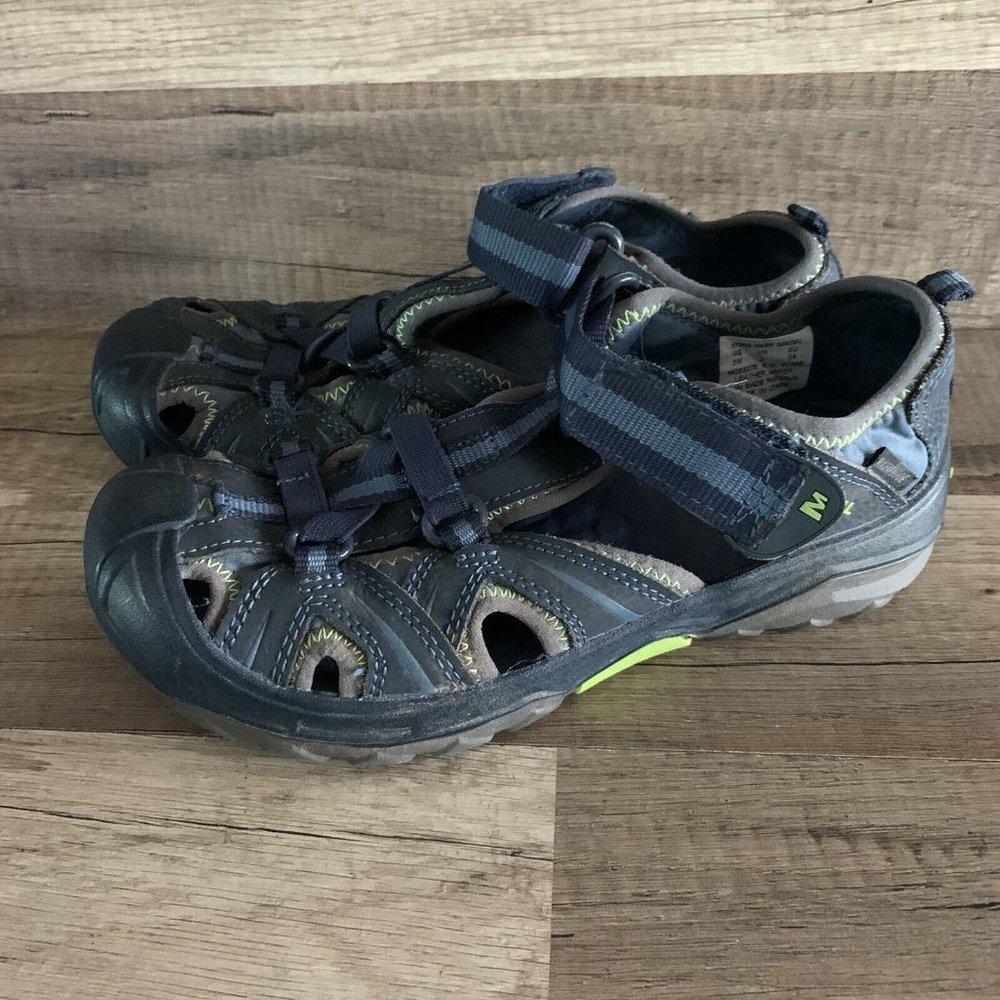 Merrell Hydro Hiker Sport Waterproof Sandals Blue Green Youth Big Boys Size 3M